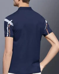 Men's Navy Blue Checkered Polo T-Shirt