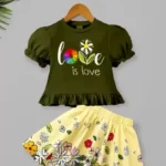 Baby Girl’s Floral Skirt & Frill Top Set