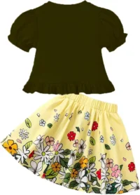 Baby Girl’s Floral Skirt & Frill Top Set