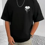 Men's Black Oversized Graphic T-Shirt